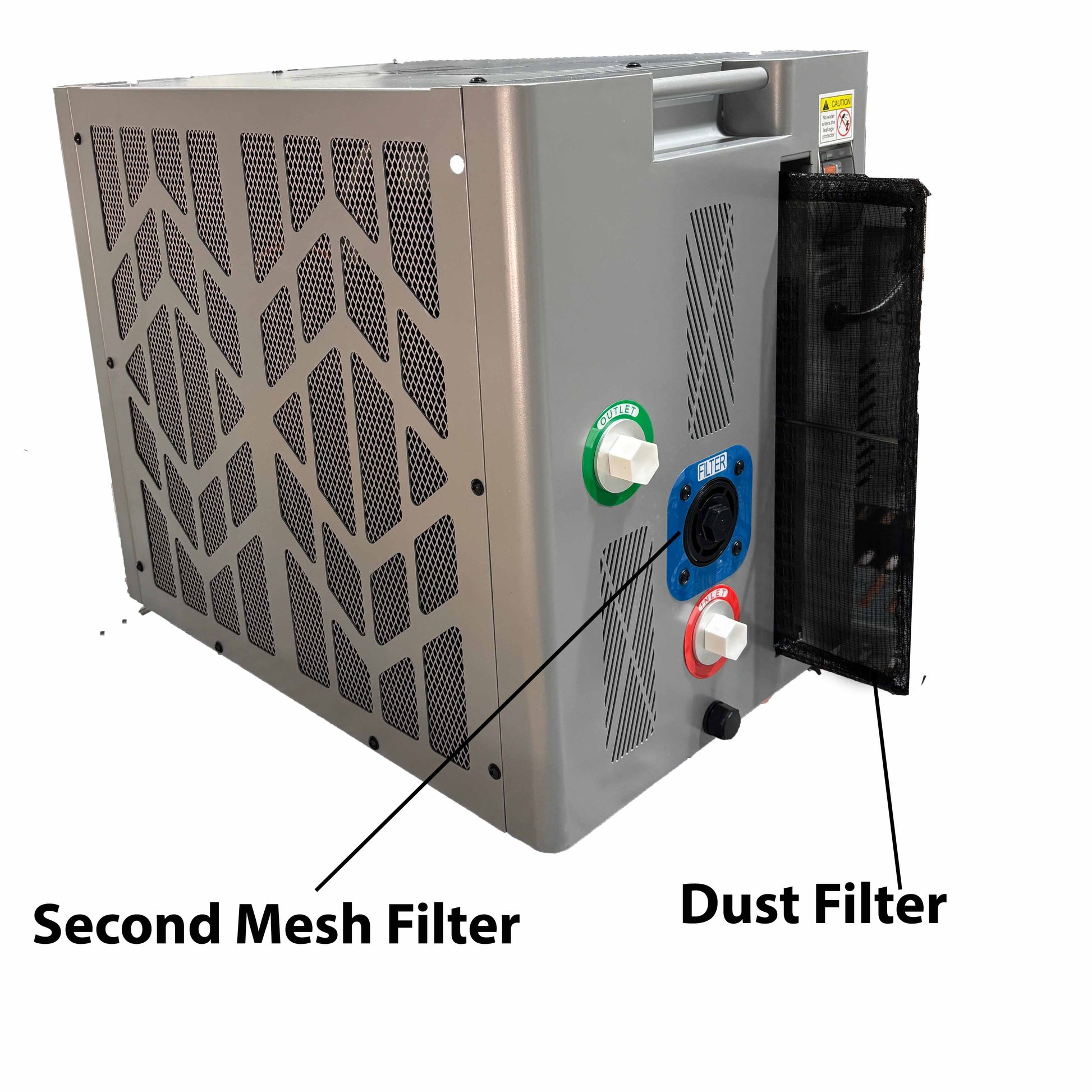 TW-ICE25x Enduro chiller showing second mesh filter and dust filter for ice bath performance.