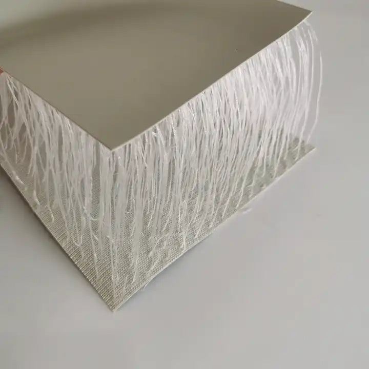 Close-up view of a high-quality insulation material featuring intricate fiber construction.