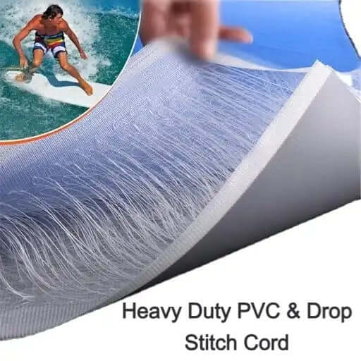 Close-up of heavy duty PVC shell and drop stitch cord for an ice bath, showcasing quality and durability.
