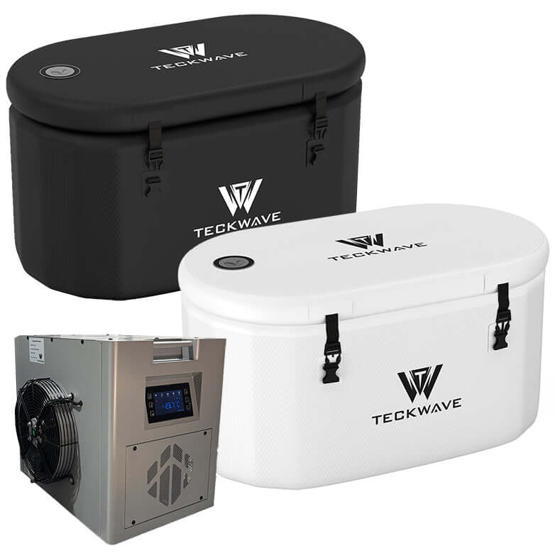 Extra wide portable ice bath, Made of a high quality military grade PVC shell and a drop stich cord seamlessly integrates with our ice bath chillers