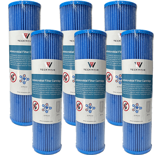 TECKWAVE ice bath pleated antimicrobial water filter is crafted from 20-micron polyester, infused with antimicrobial material