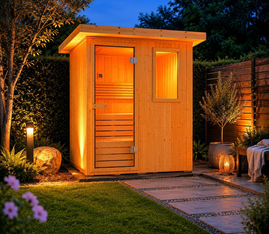 ThermoElite Cabin Sauna with Finland Harvia Heater (Outdoor)