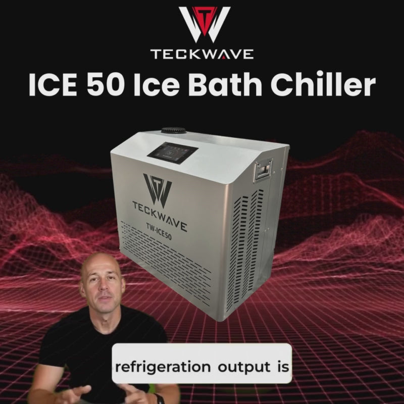 ICE50 chiller is TECKWAVE premium supercharged chiller for ice bath and cold plunge
