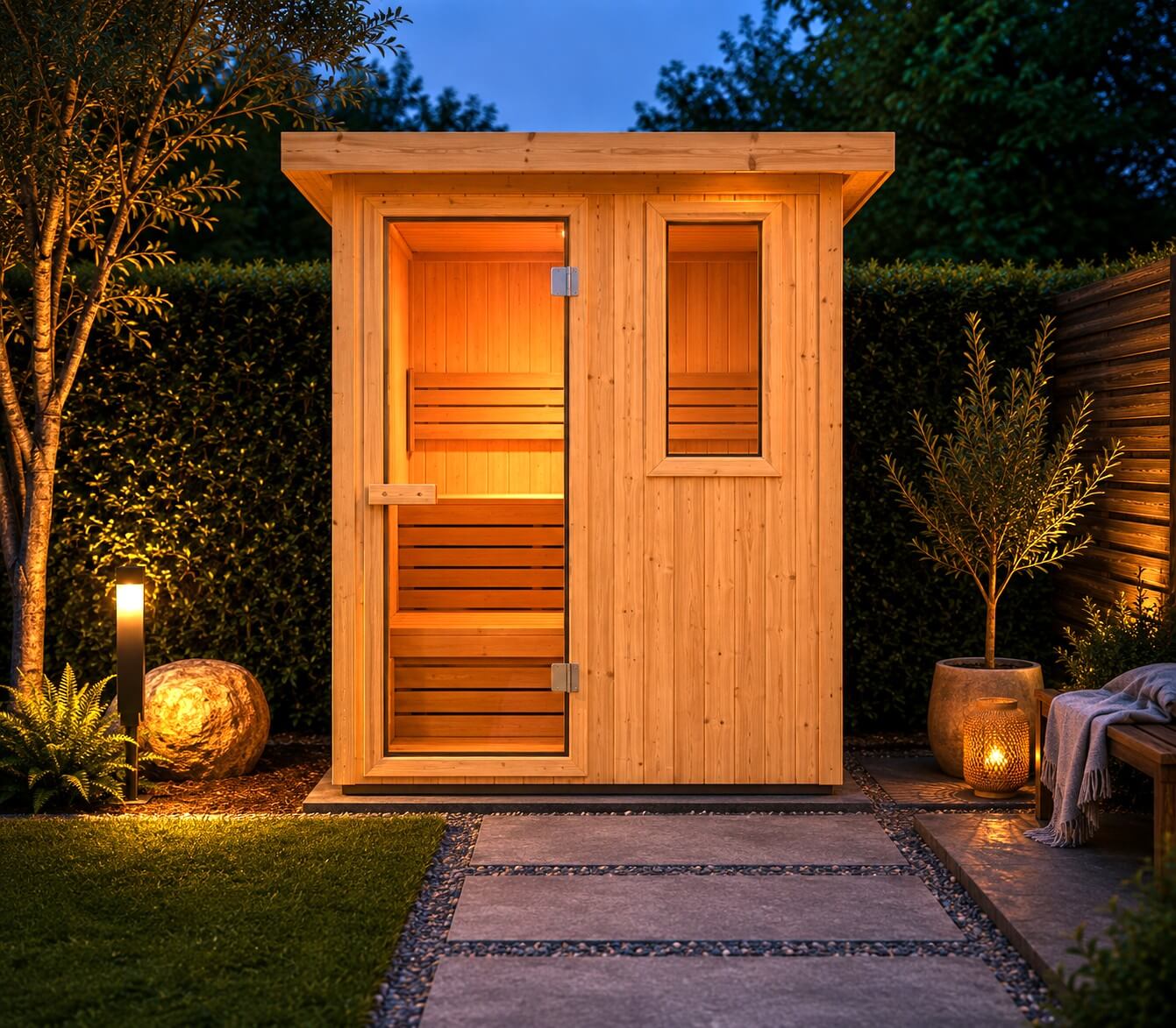 ThermoElite Cabin Sauna with Finland Harvia Heater (Outdoor)