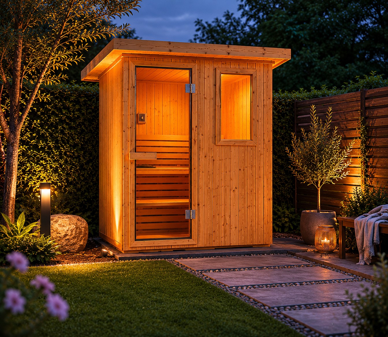 ThermoElite Cabin Sauna with Finland Harvia Heater (Outdoor)