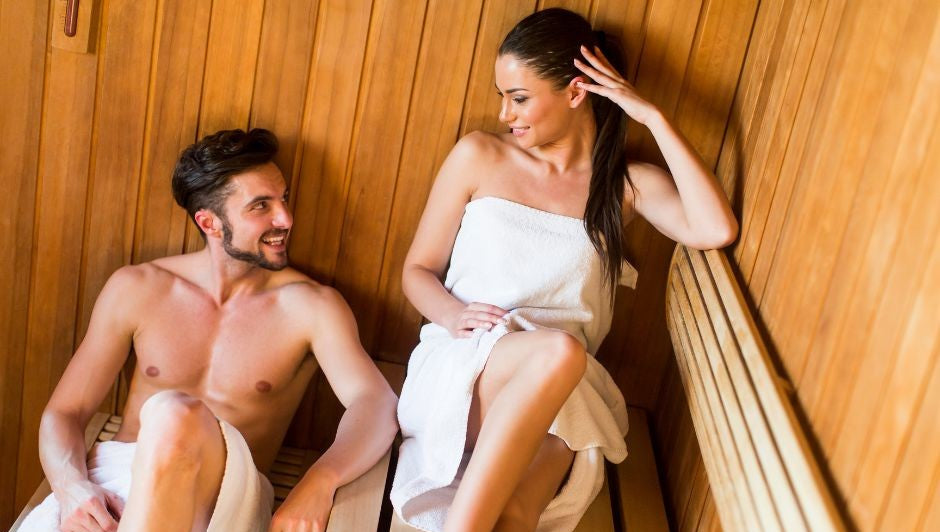 A couple ejoying their sauna session in UAE, Dubai