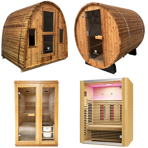 Showing outdoor saunas, indoor saunas, infrared saunas available in Dubai and Abu Dhabi