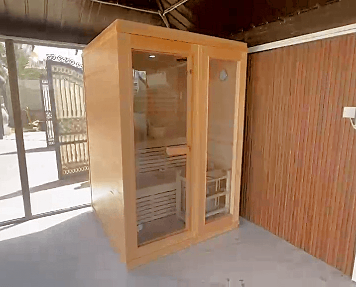 TECKWAVE UrbanNordic Traditional Sauna in garage in Dubai